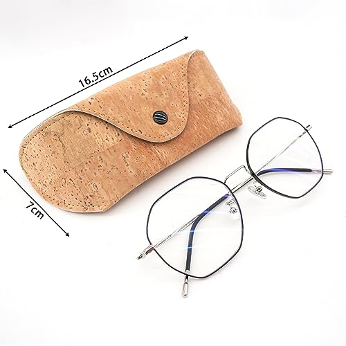 Image of boshiho Natural Cork Sunglasses Case Eyeglass Holder Box Vegan Gift