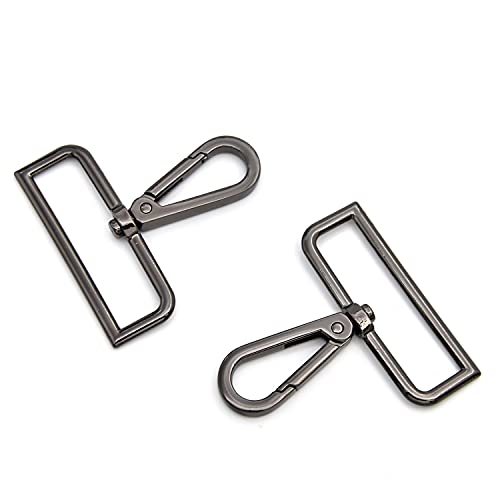 MELORDY 10 Pcs Metal Swivel Lobster Clasp Claw Push Gate Snap Hooks for DIY Crafts Keychain Purse Handbag Making (Gunmetal, 2 inch)