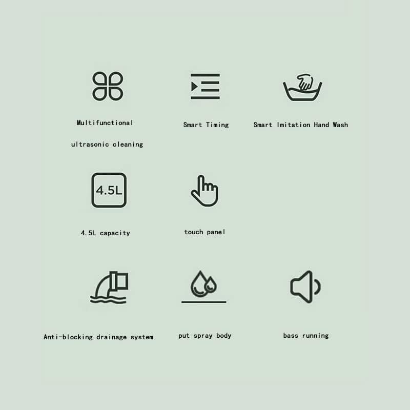 Miniatura 6 de Lavadora portátil, 4.5L Lavadora pequeña del hogar de gran capacidad, 10W Dormitory Lazy Socks, Lavadora de ropa interior