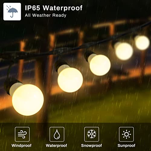 Oyyptdzm Led Outdoor String Lights, Connectable 27Ft Patio Lights Weatherproof Outside Lights With 7 Lighting Socket, Outdoor Light For Patio Backyard Porch Balcony Party, E26 Bulb Not Included #TOP2