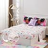 A Nice Night Black Girl Princess with Wings Comforter Set,Pink Gradient Glitter Rainbow Galaxy 6pcs Kids Bedding Set,Twin #2