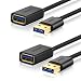 UGREEN 2 Pack USB Extension Cable USB 3.0 Extender Cord Type A Male to A Female for Playstation, Xbox, USB Flash Drive, Card Reader, Hard Drive,Keyboard, Printer, Scanner, Camera (3ft)