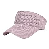 HUBGFEQ Summer Ponytail-Friendly Hollow Visor, Peaked Cap, Guard, Uv-Blocking Sun Hat, Knitted Baseball Cap.-Pink