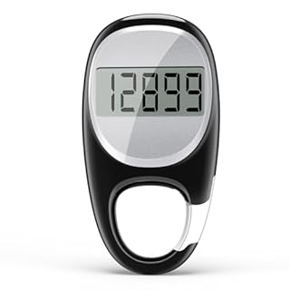 Simple Pedometer for Walking, Accurate Step Tracker with Carabiner, 3D Step Counter for Men Women Seniors - Black