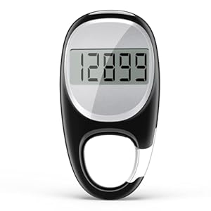 Simple Pedometer for Walking, Accurate Step Tracker with Carabiner, 3D Step Counter for Men Seniors