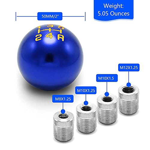 Amazing Auto (Blue Round Racing Jdm Type-R Style 5 Speed Manual Gear Shift Knobs Fit Compatible With Mazda Tacoma Sti Nismo 2004 Honda Accord Subaru Wrx Toyota Trd #TOP1