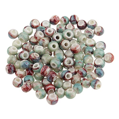 Jili Online 100 Pieces Vintage Style Round Ceramic Loose Beads Spacer Bead For Diy Materials 5# #TOP5