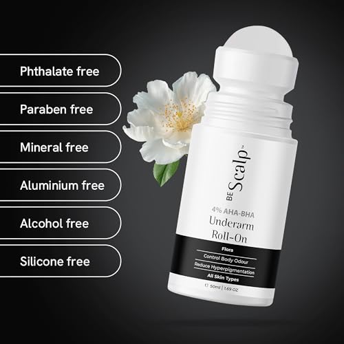 BEScalp Underarm Lightening Roll On with 4% AHA & BHA, Glycolic Acid & Salicylic acid | For Underarms | Lightens & Remove Pigmentation | Deodorant for Underarms | Men & Women | 50Ml - Image 6