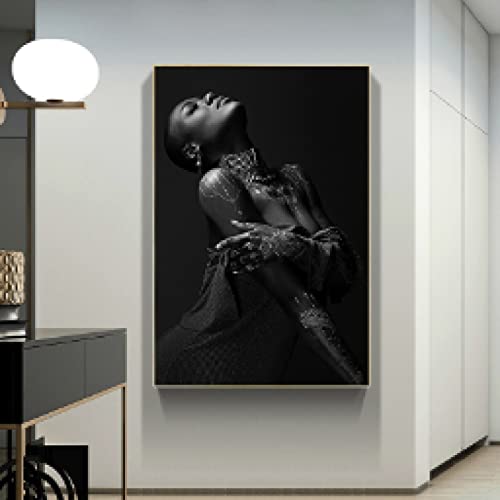 Photos scandinaves femme africaine noire peinture sur toile chambre 40x60