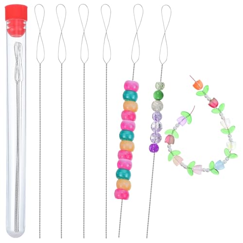 Ouligay - Ouligay 6 Pcs Beading Needles for Jewelry Making, Twist Bead Threader, Big Eye Bead Needle, Beading Supplies Tool for Beaded Bracelets, Necklaces, DIY Handmade