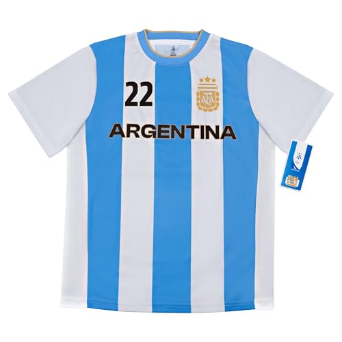 Image of Icon Sports Officially Licensed Argentina Fan Pack - 3-Piece Soccer Set - Soccer Shirt, Shorts & Socks - Unisex Kids