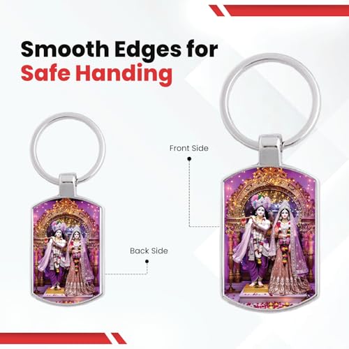 Image of Stylish Metal Keychains with Permanent Glossy Print - Inspirational Quotes & Spiritual Designs - Perfect Key chains for loved ones, Personal Use, Gifts & Return Gifts