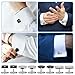 LLMSIX 8pcs Cuff Links Mens, Fashion Cufflinks for Men, Silver Black Mens Cufflinks for Father Husband Boyfriend Office Wedding Gift