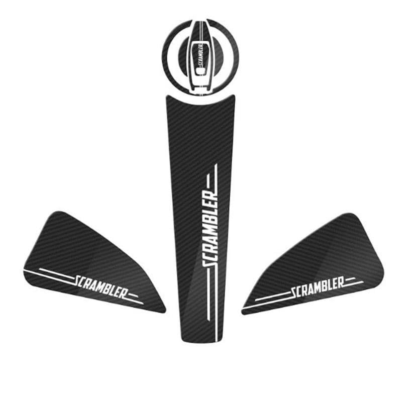 Autocollants Moto pour Ducati Scrambler Tampon Réservoir Huile Essence Carbone
