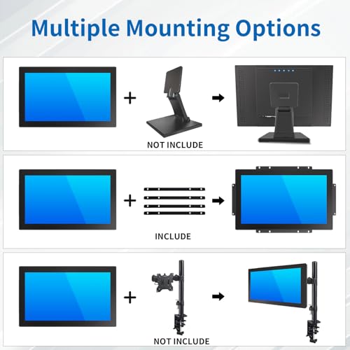 Image of 18.5 Inch Open Frame Touch Monitor, PCAP 10-Point Touch Industrial Touchscreen Monitor, with HDMI /VGA /DVI Interface, Active Matrix TFT LCD,LED Backlight, with VESA Mount