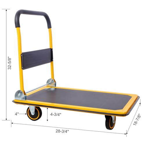Carrito Plegable Resistente con Ruedas Giratorias y Capacidad 330 lb miniatura 3