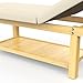 pouseayar Stationary Massage Table Treatment Clincal Beauty Bed/PU Spa Bed, 31.5 Inchs Wide PU Leather - Beige Gray - 4-Legged - Integral Structure