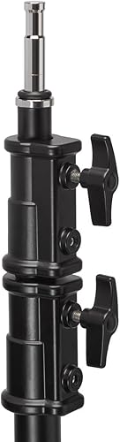 Miniatura 10 de Flashpoint Kit de soporte de luz C de 10.5 pies sobre base de tortuga con columna elevadora cargada por resorte de dos niveles, brazo de agarre de