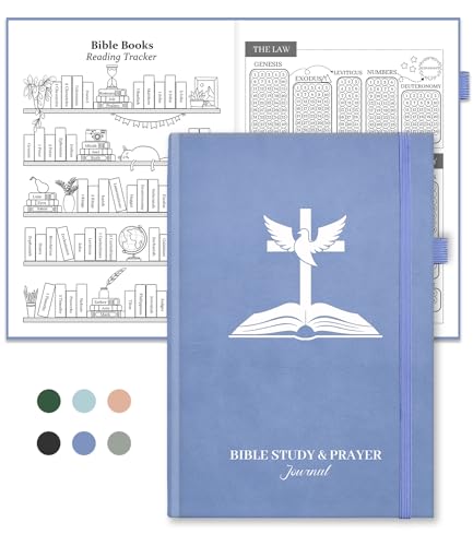 Bible Study Journal & Prayer Journal with Bible Reading Tracker, Verse Mapping Journal, Christian Devotional & Faith Planner, Church Notebook for Note Taking, Religious Gifts for Women Men