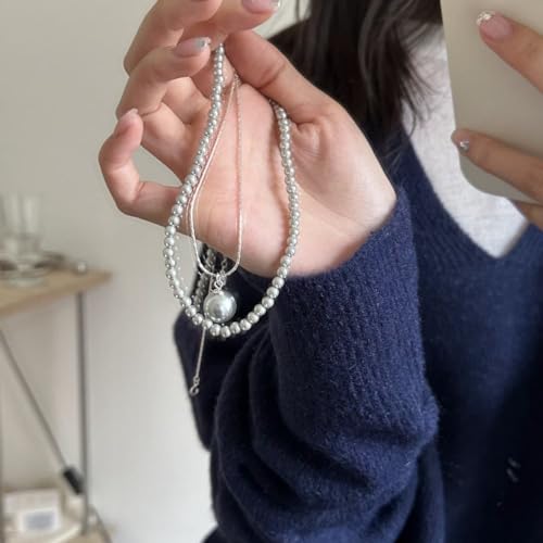 Chaîne de collier de perles grises pour vos soirées habillées