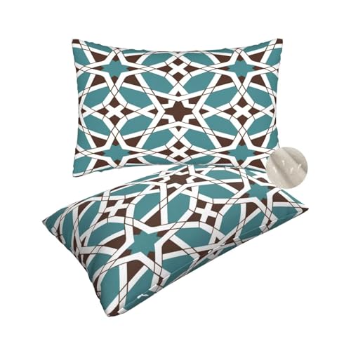 Housses de coussin vert olive 50x80 cm haut de gamme pour lit et canapé - 2