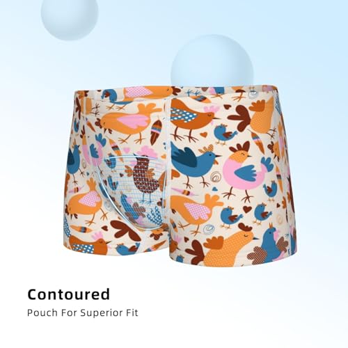 Boys' Cotton Boxer Brief Soft Underwear-Cute Chickens4