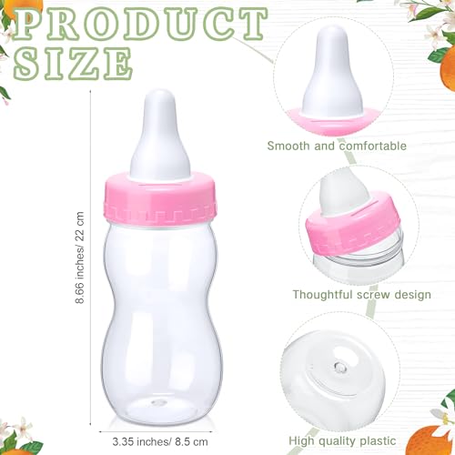 Image of Roowest 512 Pcs Baby Shower Games Guess How Many Pacifiers Sign 100 Small Guessing Games 10 HB Pencils 750ml Milk Bottle 400 Acrylic Pacifiers Decoration for Guest Gender Reveal(Pink,Orange)