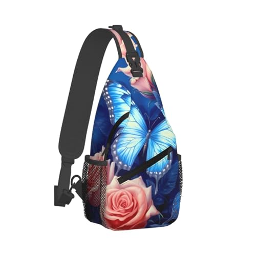 Bolso Sling Unisex Negro con Diseño de Mariposas miniatura 7