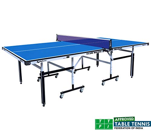 Image of Koxtons Premium Table Tennis Table-Club MAGIC-19mm (Free TT Cover+ 2 BAT + 3 Balls+Wrist Band), multicolour