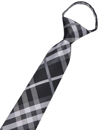 Image of Hi-Tie Boys Tie Pre-Tied Pocket Square Set Adjustable Kids Neckties Age 7-11 Years School UniForm Graduation