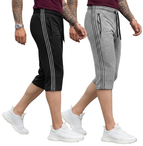 Image of FEEL TRACK Men's Regular Fit Three Fourth Capri (Pack of 2)