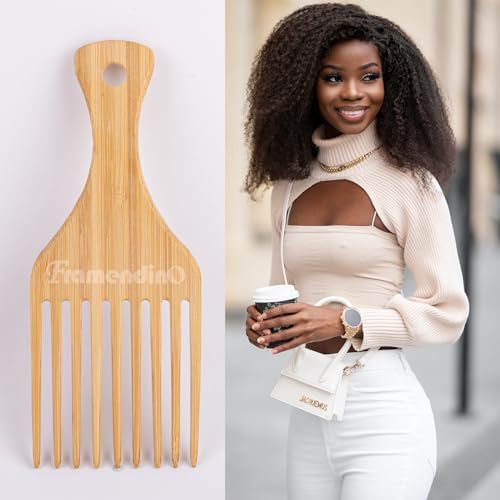 Peine de Bambú Afro para Cabello Rizado 2 Pack miniatura 6