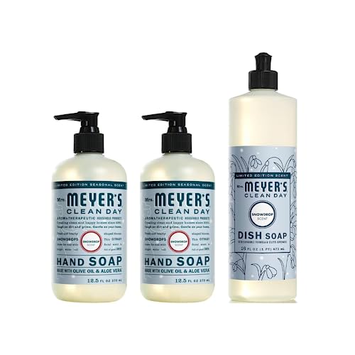 Image of Mrs. MEYER'S CLEAN DAY Variety, 2 Liquid Hand Soap 12.5 OZ, 1 Liquid Dish Soap, 16 FL OZ, 1 CT (Snow Drop)