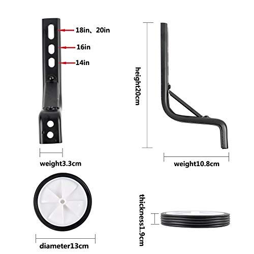 UILB Bike Training Wheels Heavy Duty Training Wheels for Kids Design Bicycle Stabilizers Mounted Kit Compatible for Bikes of 14 16 18 Inch Children\'s Single Speed Bikes(1Pair) - Thumbnail 3