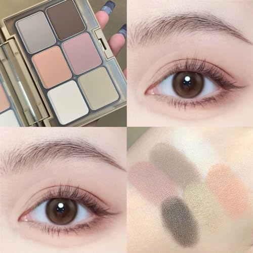Nude Eyeshadow Palette, 6 Color Full Matte Nude Pink Brown White Eye Shadow Pallets For Women,Warm Naturing-Looking Eyeshadow Palette, Vegan & Cruelty Free - Image 3