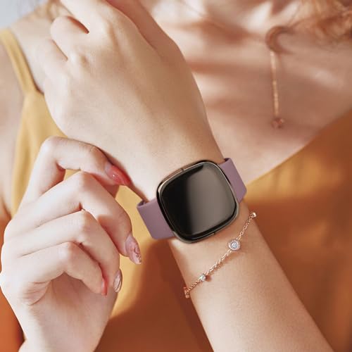 Image of Meliya Soft Strap for Fitbit Versa 4 / Versa 3 / Sense 2 / Sense(Watch Not Included), Flexible Premium Elastomer TPU Adjustable Watch Straps, Sport Replacement Band for Women Men
