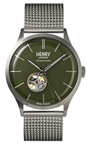 Henry London Reloj Esqueleto para Hombre de Automático con Correa en Acero Inoxidable HL42-AM-0283