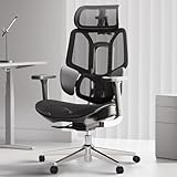 Hbada E3 Air Ergonomic Office Chair, Big and Tall Office Chairs - with 3-Zone Dynamic Lumbar Support, 3D Adjustable Headrest, 3D Adjustable Armrests, Swivel, Black(No Footrest)