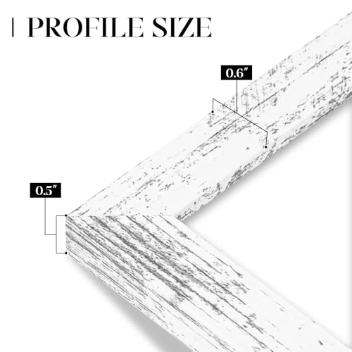 Image of 4x6 Picture Frame Set of 6 with Shatter-Resistant HD Plexiglass - Use as 3.5x5 Frame with Mat or Display 4x6 Photo Without Mat - Thin Border Picture Frames for Tabletop Display