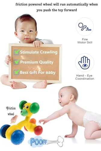 Image of 3 Face Role Play Dog Friction Toy Push and Go Puppy Car with 3 Expressions Interactive Animal Toy for Kids 1-4 Years - Motor Skills Development