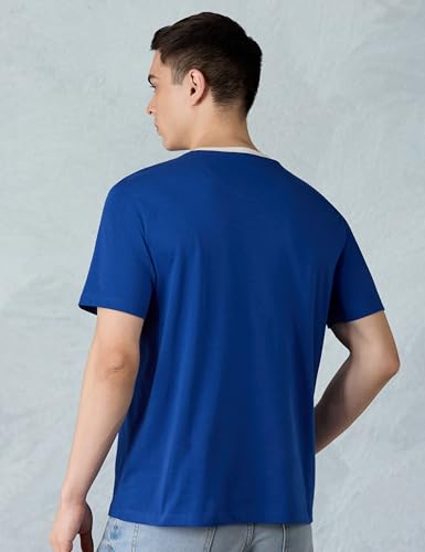Image of Amazon Brand - Symbol Men Regular Fit Ringer T-Shirt | Half Sleeves | Graphic Printed | Available in Plus Size