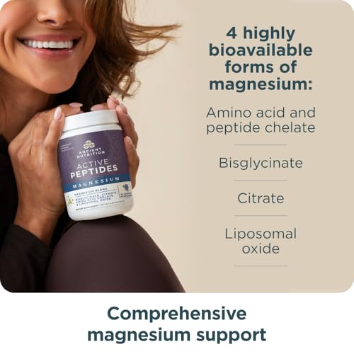 Ancient Nutrition Active Peptides Magnesium Powder, Blueberry Peppermint - image 3