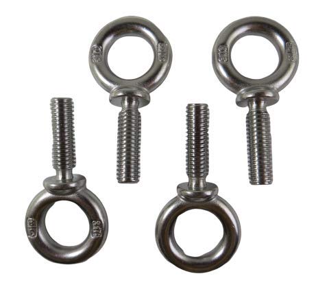 Boulons à œil UNC 3/8" x 1 1/4" en acier inoxydable 316 marine | Lot de 4 pièces
