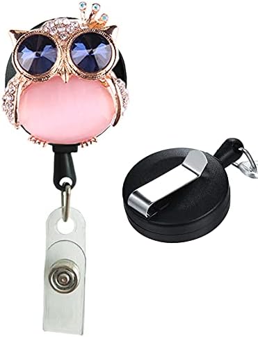 Owl Retractable Badge Reel ID Holder Name Nurse Badge Holder, Belt Clip (Owl)