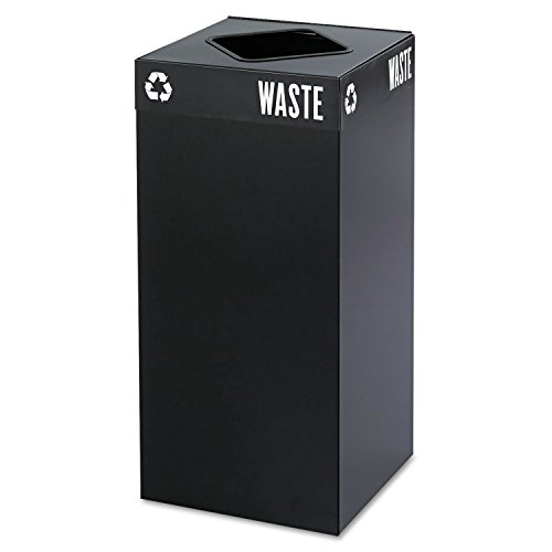 Image of Safco 2982BL Public Square Recycling Receptacle Base, 31-Gallon (Top Sold Separately), Black