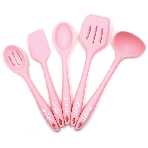 5-Piece Silicone Kitchen Utensils Set by Cuisine Labs - 1 Ladle, 1 Turner