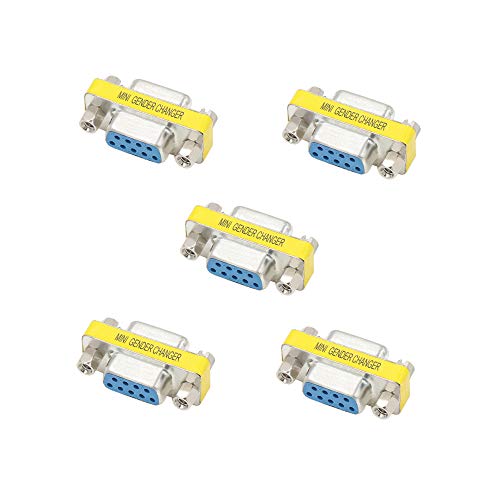 cilapom Elitee DB9 Female to Female Gender Changer Female Connector Adapter 5 PCS