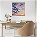 Kate and Laurel Sunset Study Framed Canvas Wall Art by Emily Kenney 22 x 22 Sylvie Natural, Modern Contemporary, Abstract, Beach, Landscapes, Tropical Art for Wall Decor, Living Room Bedroom