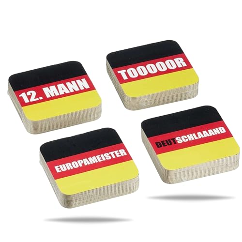 Lot de 60 sous-verres à bière mixtes - Décoration de table pour la coupe du monde de football, l'Euro (60 sous-verres d'Allemagne)