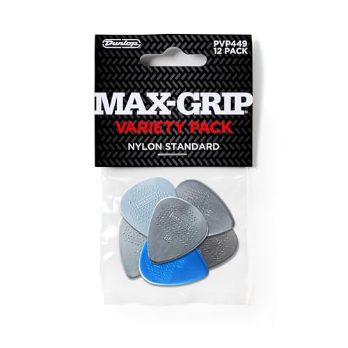 Jim Dunlop Max-Grip Nylon Standard Pick Variety Pack - 12 Pack